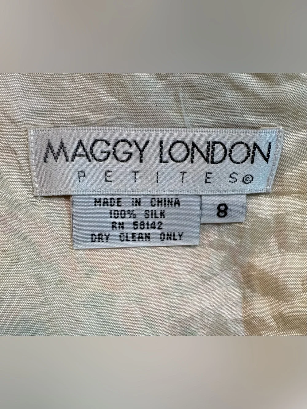Vintage 90’s Maggie London Floral Silk Midi Dress, Size 8 Petite - Picture 5 of 6
